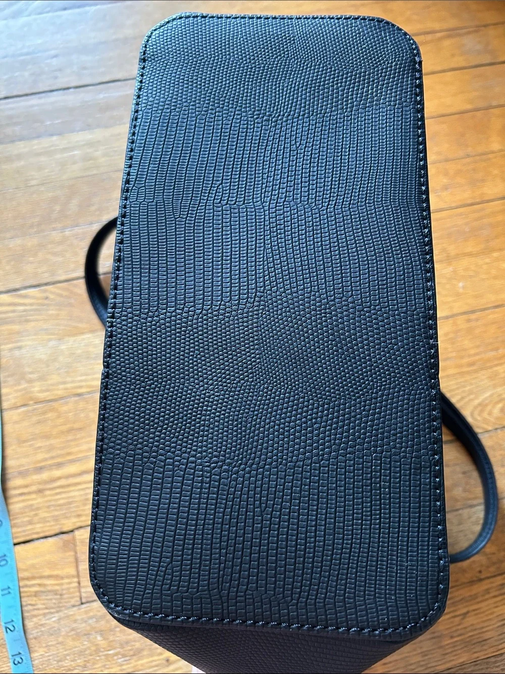 GUESS Black Textured Tote with Gold Hardware
